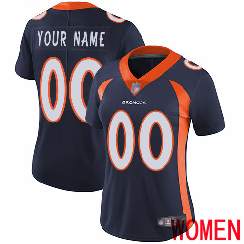 Women Denver Broncos Customized Navy Blue Alternate Vapor Untouchable Custom Limited Football Jersey